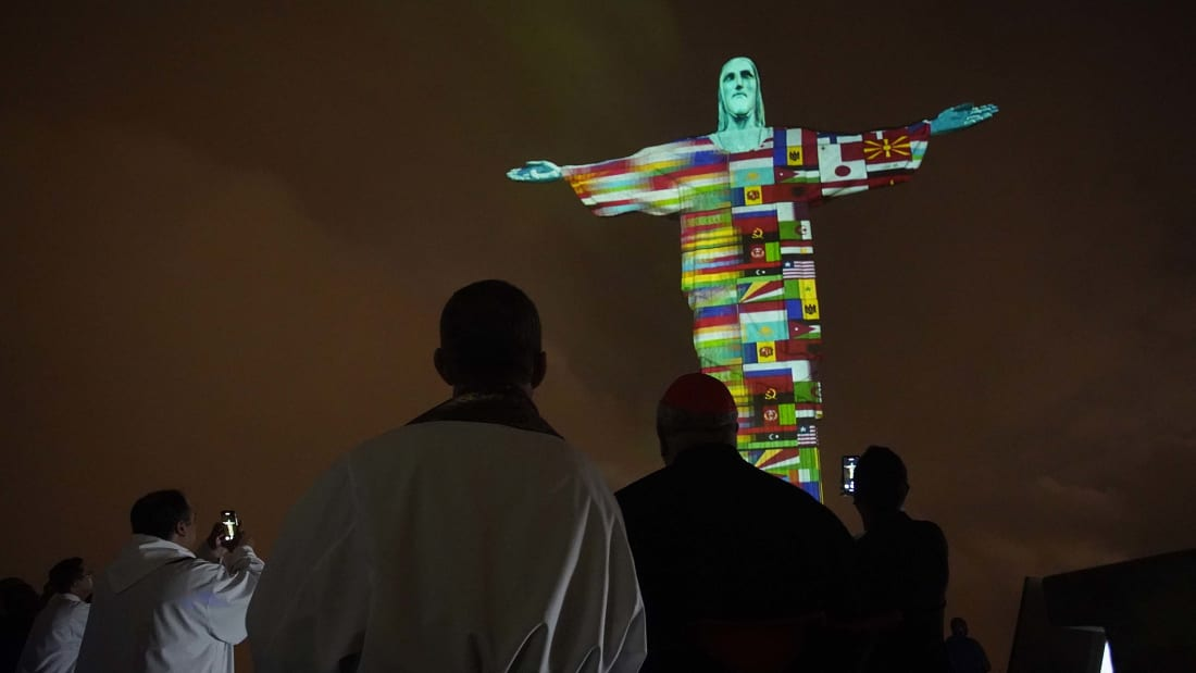 Christ the Redeemer Statue Transformed into Tribute for Nations Affected by COVID-19