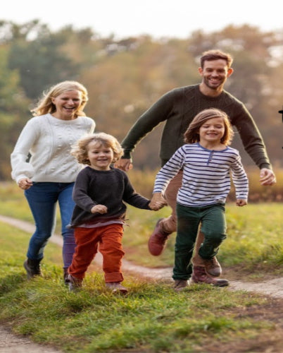 Young family having fun outdoors||||||