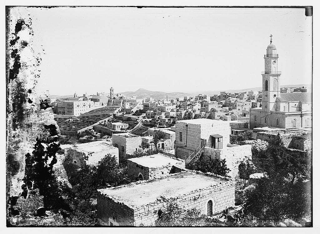Bethlehem Year 1898 with the Herodium in the distance